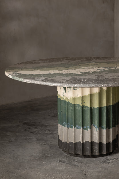 Green Fluted Base Dining Table